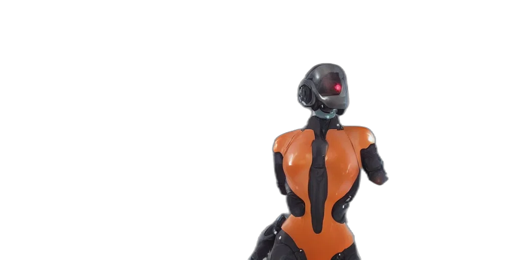 robot, 3d render, concept art, cyberpunk transparent PNG cut-out