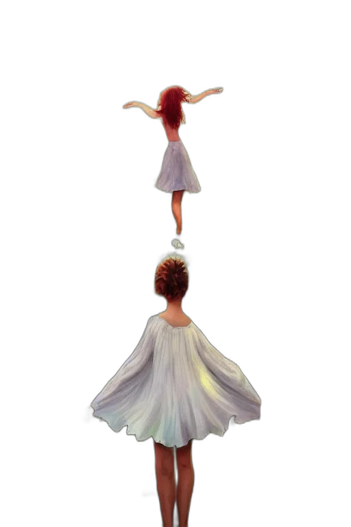 dress, hair, concept art, 3d render transparent PNG cut-out