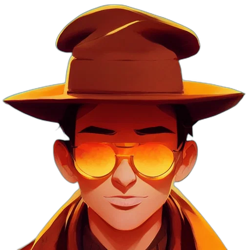 hat, jacket, face, staff transparent PNG cut-out