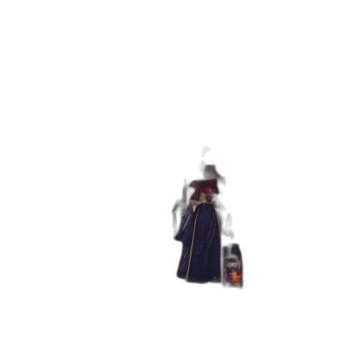 jacket, dress, hat, staff transparent PNG cut-out