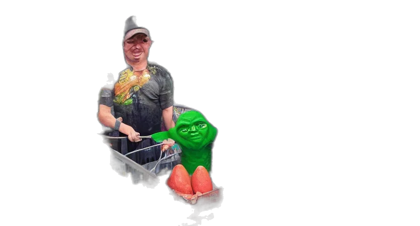 creature, hat, staff, animal transparent PNG cut-out