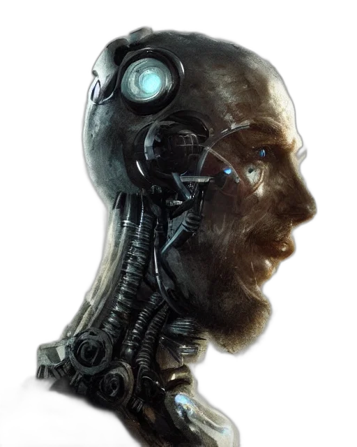 robot, face, cyberpunk, concept art transparent PNG cut-out