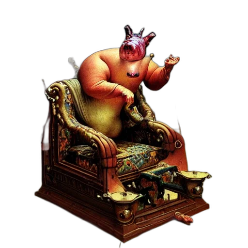 furniture, dragon, crown, creature transparent PNG cut-out