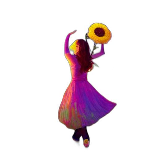 dress, staff, umbrella, flower transparent PNG cut-out