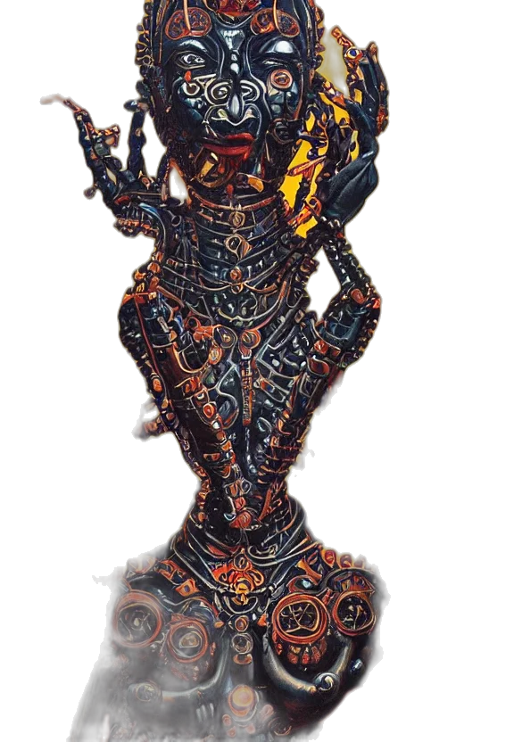 robot, jewelry, staff, crown transparent PNG cut-out
