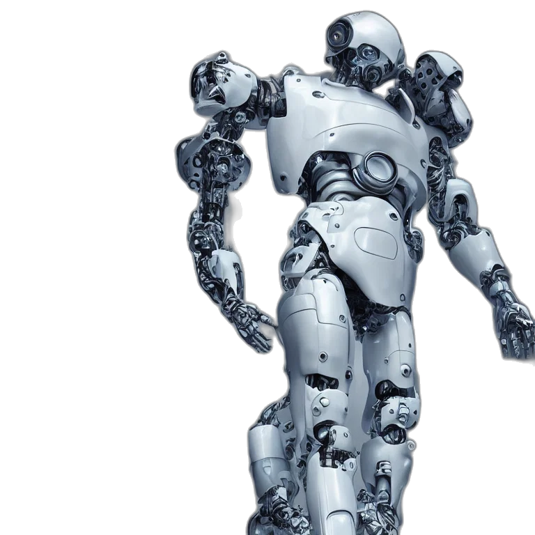 robot, concept art, 3d render, cyberpunk transparent PNG cut-out