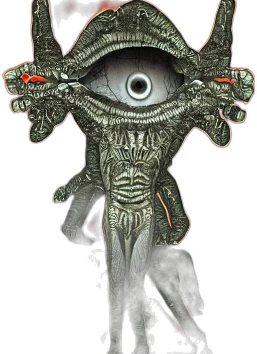 creature, robot, mask, staff transparent PNG cut-out