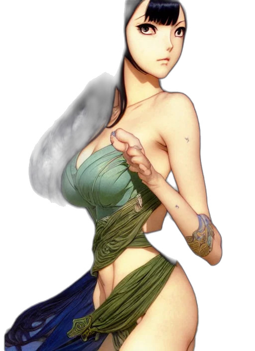dress, staff, fantasy art, concept art transparent PNG cut-out