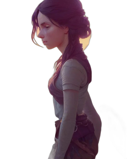 dress, staff, face, weapon transparent PNG cut-out