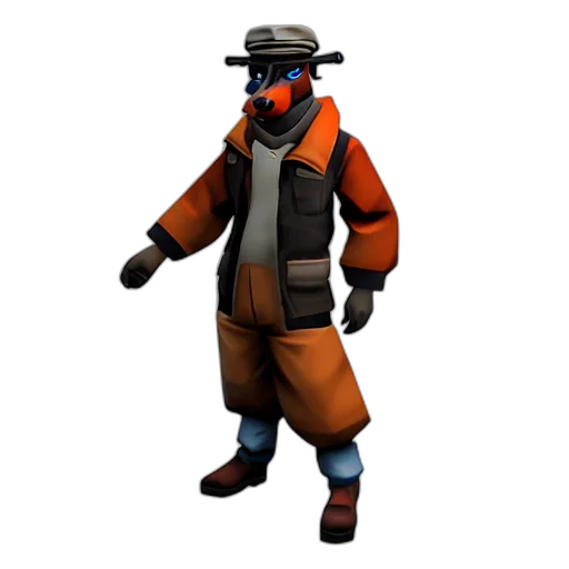 jacket, staff, mask, weapon transparent PNG cut-out