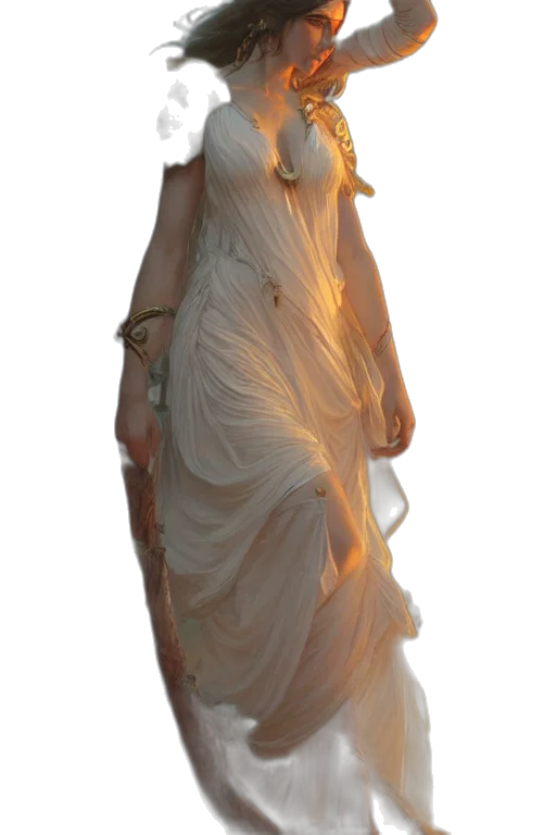 dress, staff, jewelry, sword transparent PNG cut-out