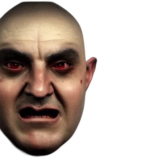 mask, face, creature, 3d render transparent PNG cut-out