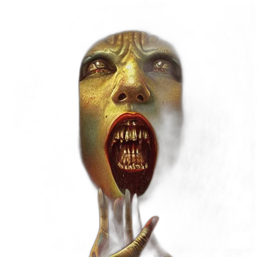 face, mask, creature, staff transparent PNG cut-out