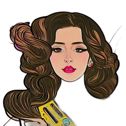 hair, staff, jewelry, cartoon transparent PNG cut-out