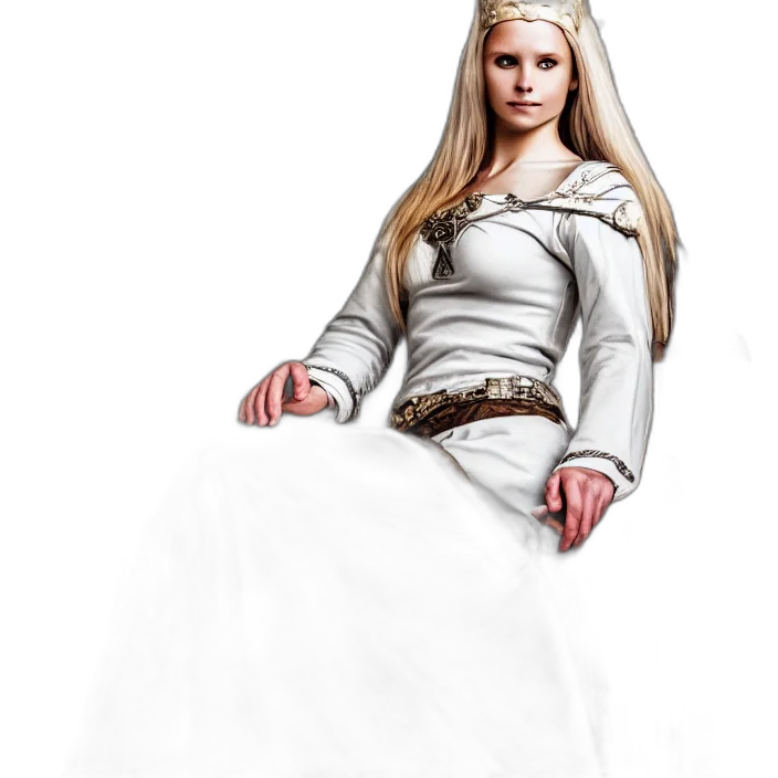 dress, sword, staff, jewelry transparent PNG cut-out