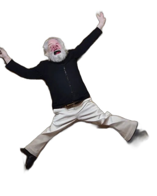 jacket, creature, shoes, staff transparent PNG cut-out
