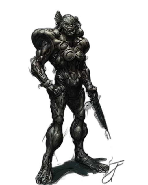 creature, robot, weapon, staff transparent PNG cut-out