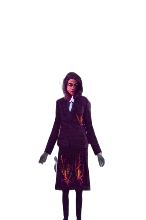 jacket, dress, staff, concept art transparent PNG cut-out