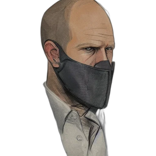 mask, face, staff, jacket transparent PNG cut-out