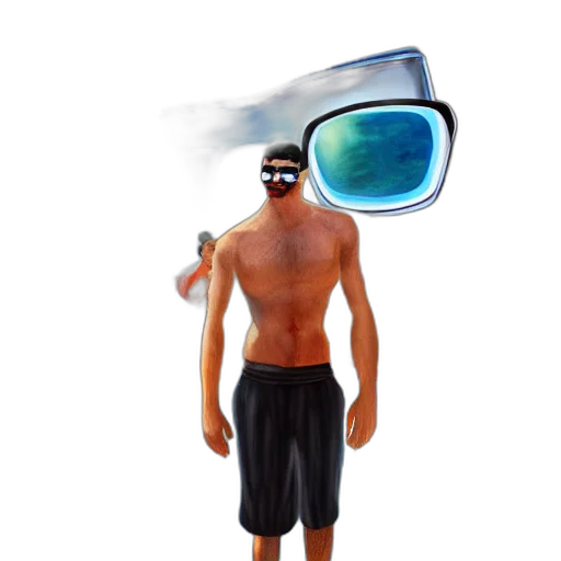 mask, staff, creature, face transparent PNG cut-out