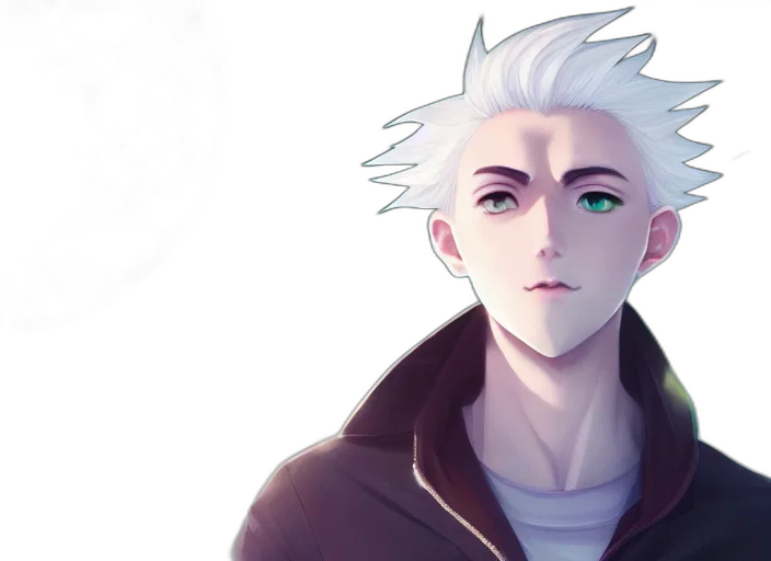 face, jacket, creature, staff transparent PNG cut-out