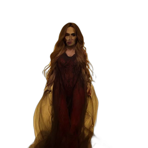 dress, hair, creature, concept art transparent PNG cut-out