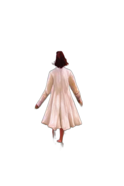 dress, jacket, staff, hair transparent PNG cut-out