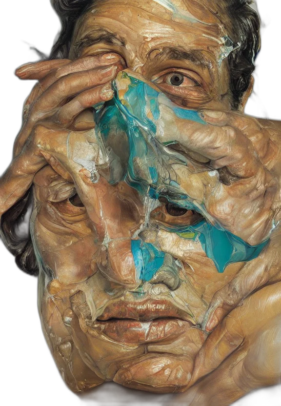 mask, face, photorealistic, oil painting transparent PNG cut-out
