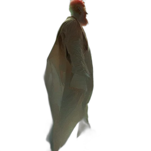 creature, mask, jacket, staff transparent PNG cut-out