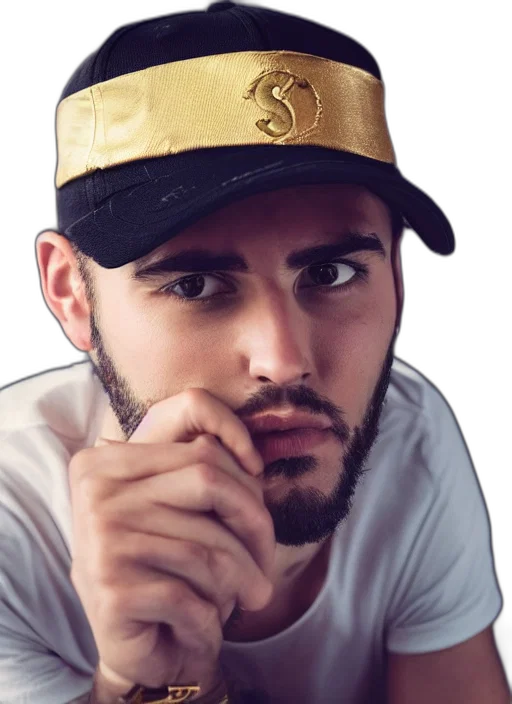 hat, face, jacket, photorealistic transparent PNG cut-out
