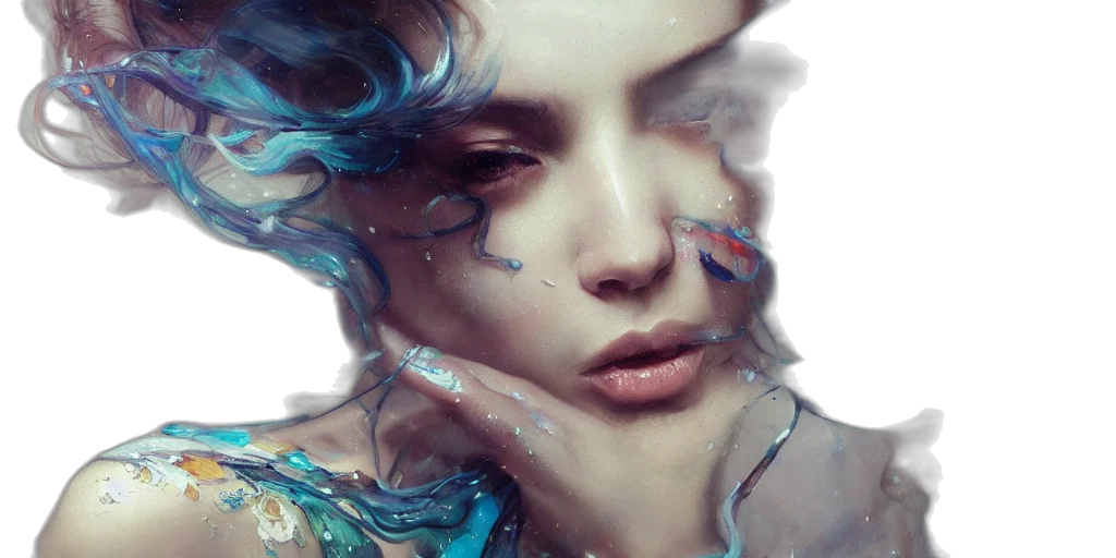 face, photorealistic, fantasy art, oil painting transparent PNG cut-out