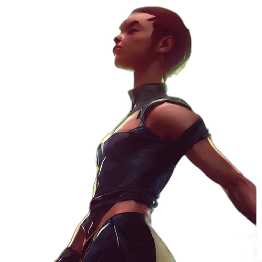 dress, jacket, robot, staff transparent PNG cut-out
