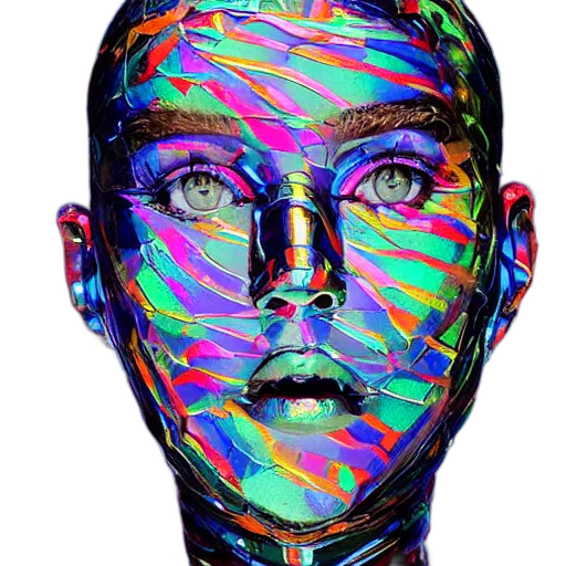 face, mask, robot, cyberpunk transparent PNG cut-out