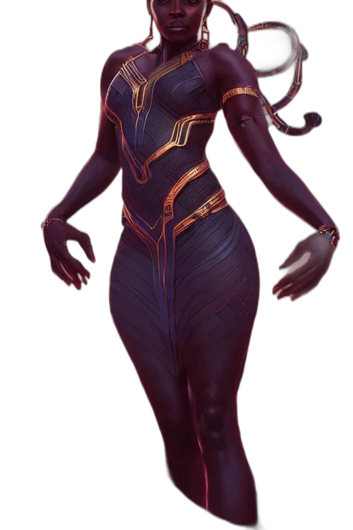 dress, creature, staff, concept art transparent PNG cut-out