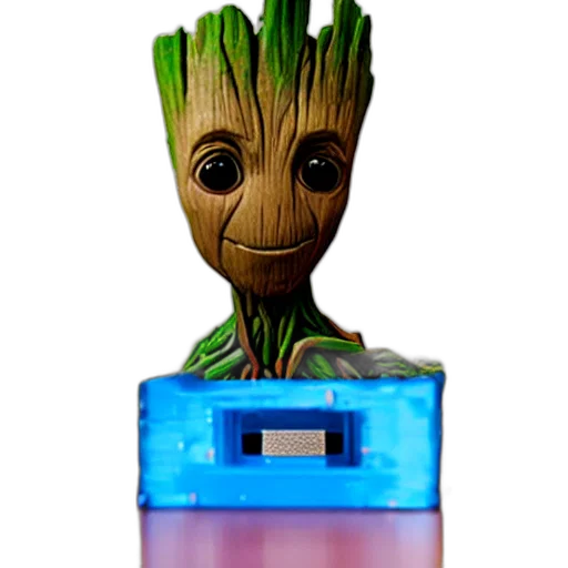 robot, tree, creature, staff transparent PNG cut-out