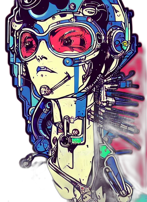 robot, face, mask, cyberpunk transparent PNG cut-out