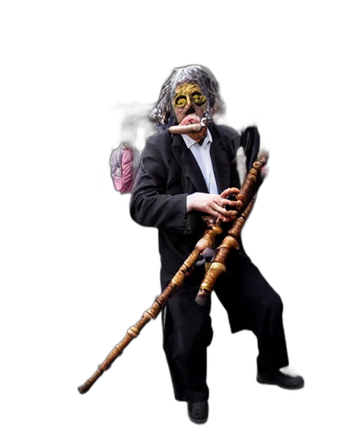 staff, mask, weapon, jacket transparent PNG cut-out