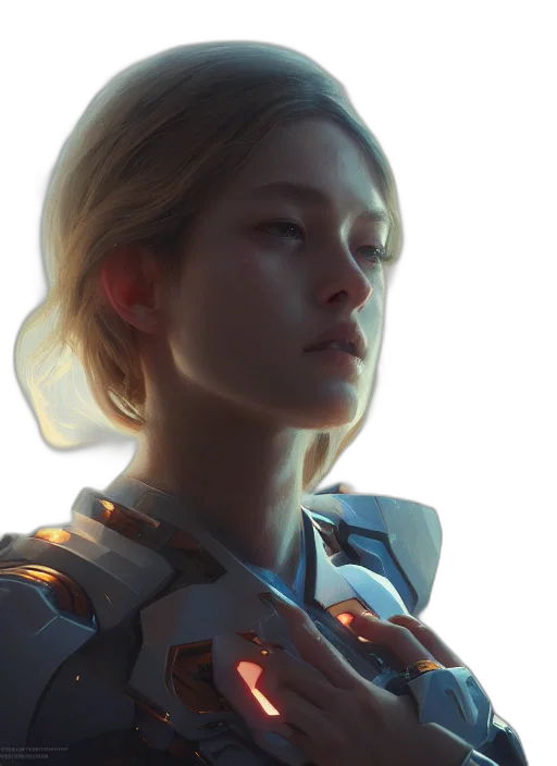 face, robot, jacket, weapon transparent PNG cut-out