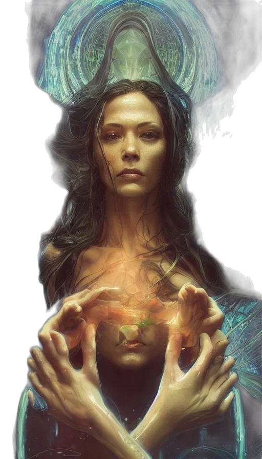 face, fantasy art, concept art, comic book art transparent PNG cut-out