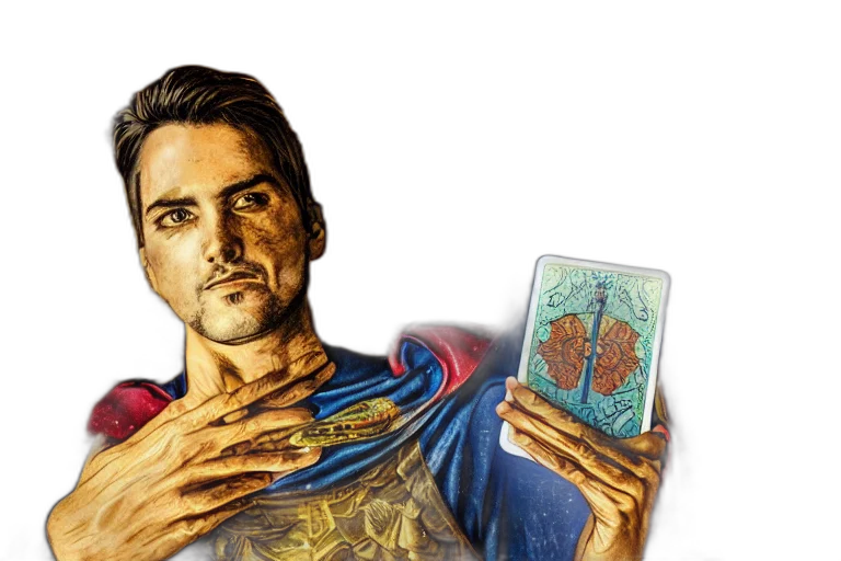 comic book art, concept art, photorealistic, magician transparent PNG cut-out