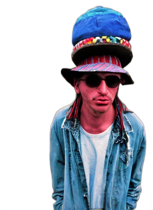 hat, jacket, face, photorealistic transparent PNG cut-out