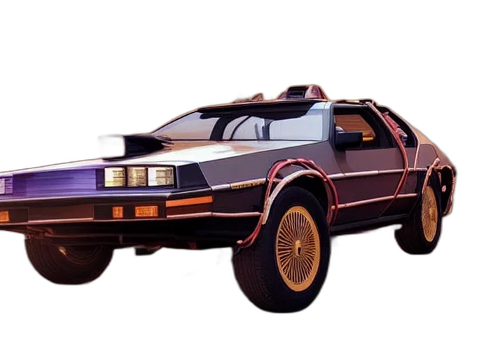 car, concept art, vaporwave, vfx transparent PNG cut-out