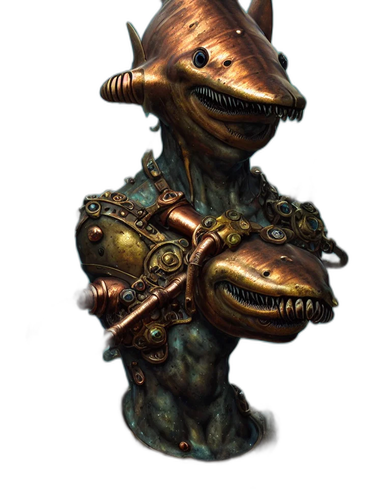 dragon, creature, staff, robot transparent PNG cut-out