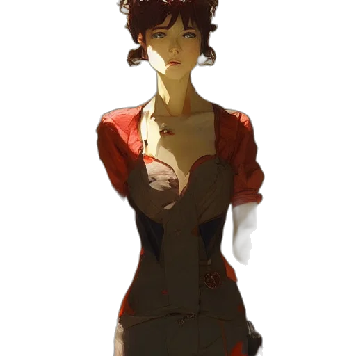 dress, staff, face, concept art transparent PNG cut-out