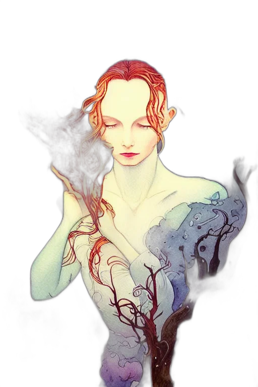 fantasy art, watercolor, concept art, comic book art transparent PNG cut-out