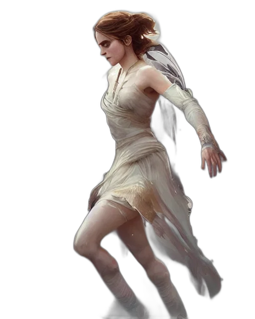 dress, staff, creature, sword transparent PNG cut-out
