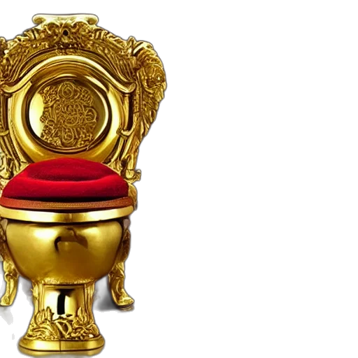 furniture, crown, 3d render, golden transparent PNG cut-out