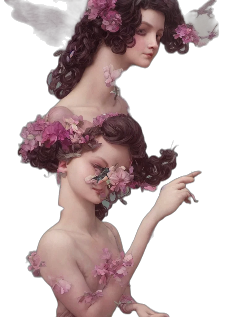 crown, mask, face, flower transparent PNG cut-out