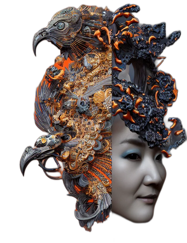 mask, crown, dragon, face transparent PNG cut-out