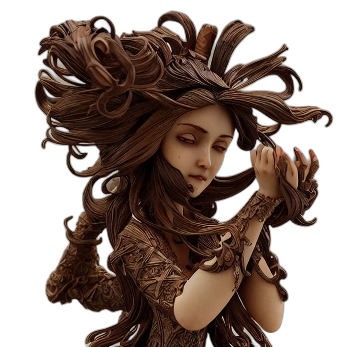 hair, jewelry, mask, dress transparent PNG cut-out